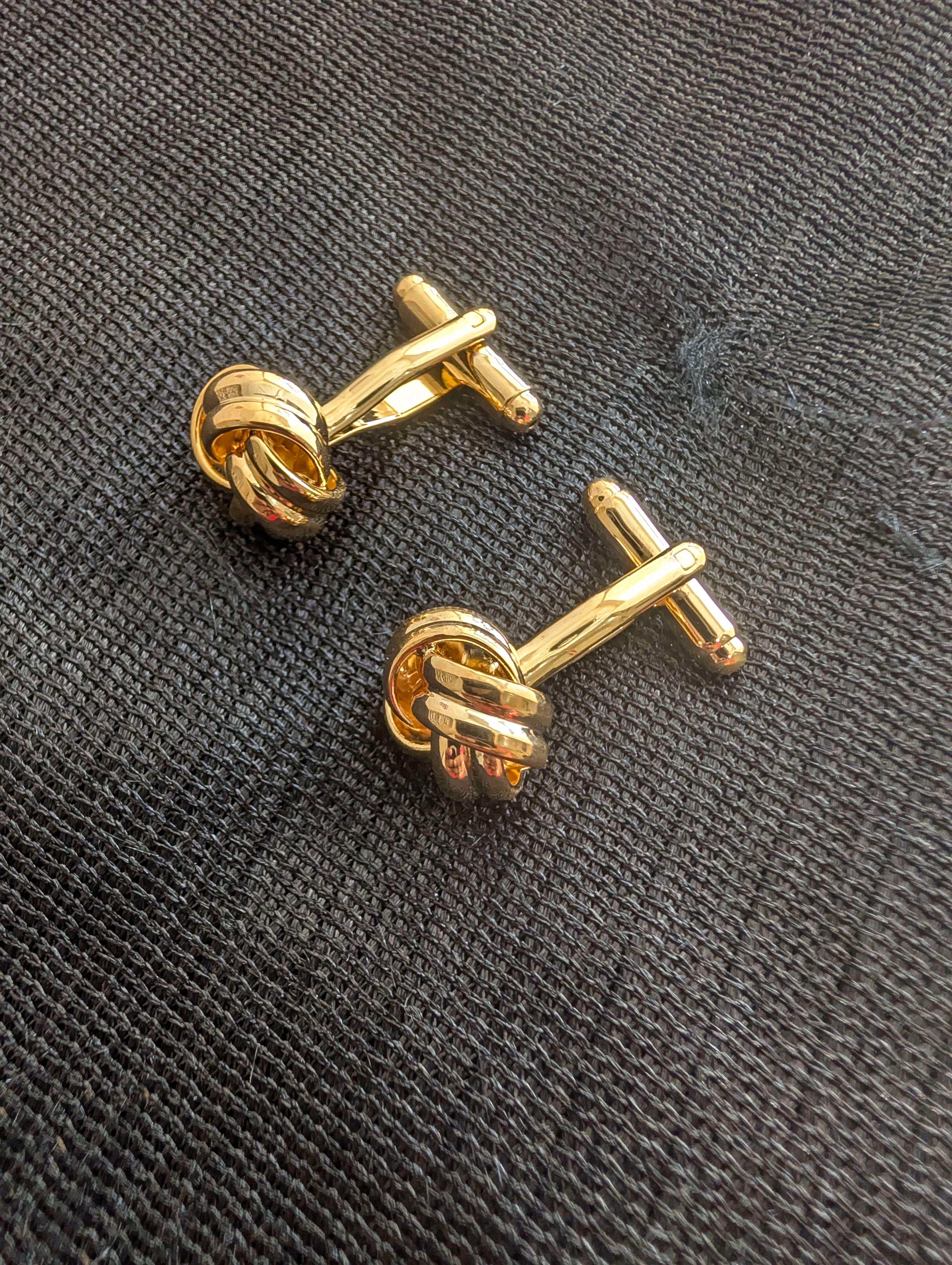 Golden Knoted Cufflinks - Image 1
