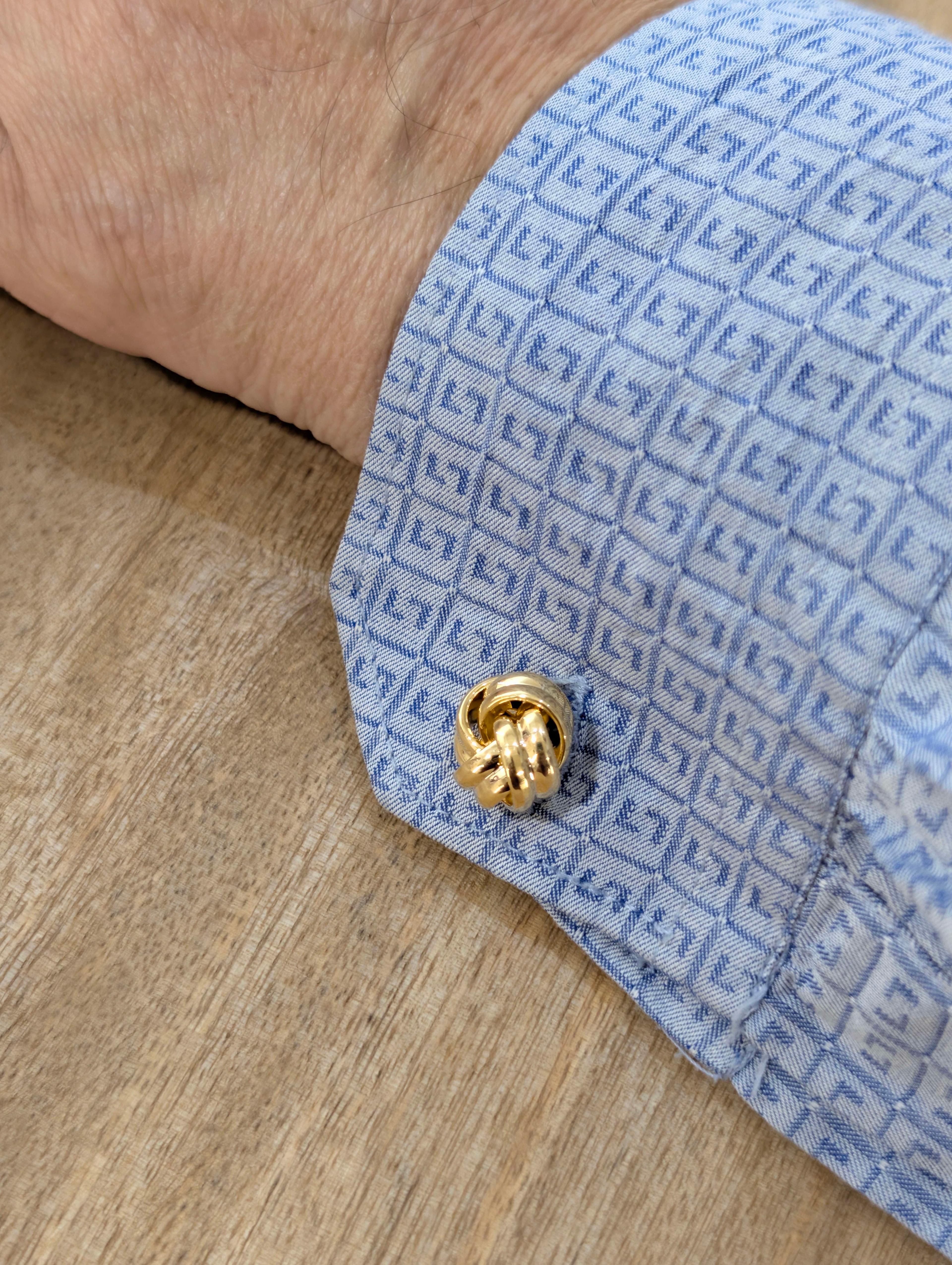 Golden Knoted Cufflinks - Thumbnail 3